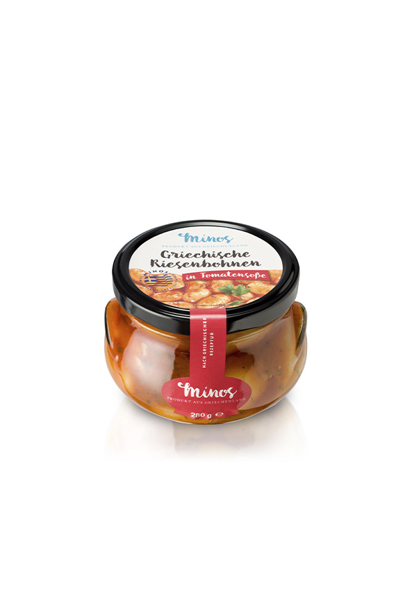 Minos Riesenbohnen in Tomatensoße im 300ml-Glas